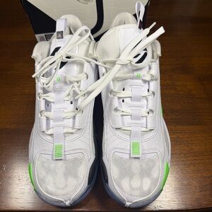 Jordan White and Neon Green Men's Sneakers BNWT